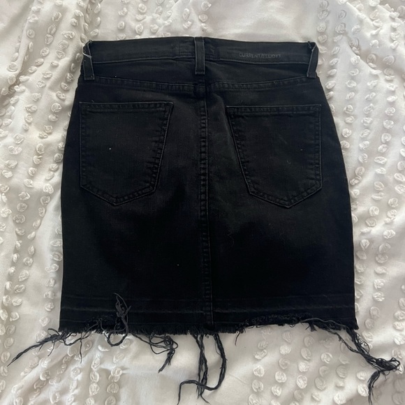 Current/Elliot Black Denim Mini Skirt with Raw Hem - Picture 3 of 5